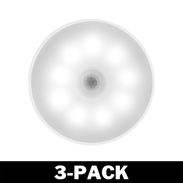 LED-Spotlight med Bevegelsessensor - Trådløs Belysning 3-Pack