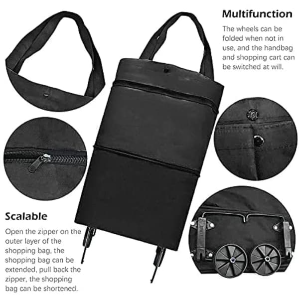 1 sammenleggbar handlevogn - sammenleggbar handleveske med-FF-