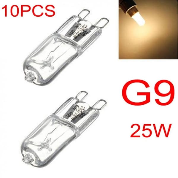 10-Pack G9 Halogen Bulbs 220-240V 25W 40W 60W Warm White Light Optimal Lighting-FF- 25W