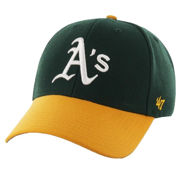47 Unisex Adult MLB Oakland Athletics cap One Size Gre Green/Keltainen One Size
