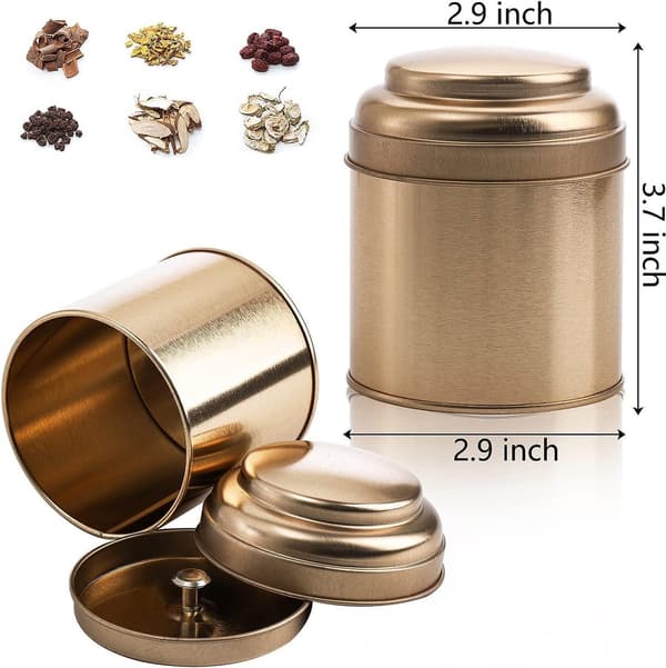 Te dåser med lufttætte dobbeltlåg Mini rund opbevaring til kaffe sukker løs te 50g