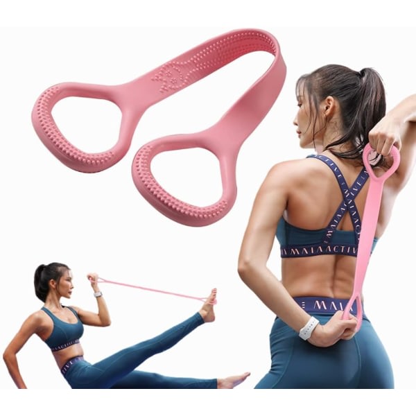 Figur 8 Silikone strækbånd med elastisk reb, modstandsbånd til kvinder og elastisk yoga strækarm, rygbrystanordning