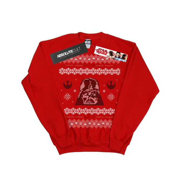 Star Wars Men Christmas Darth Vader Fair Isle Sweatshirt L Rød L