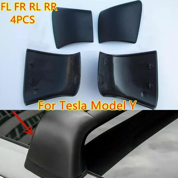 Replacement Roof Rack Cover, 4x Black, for Tesla Models 2021-2023-FF-