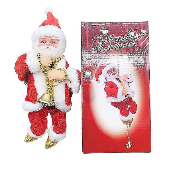 Joulupukki köydellä toistuvasti kiipeävä sähköinen joulupukki pehmolelu  musiikilla joulukuusen koristelu Anna lapsille lelu joululahja, tyyli 3  8a8e | Fyndiq