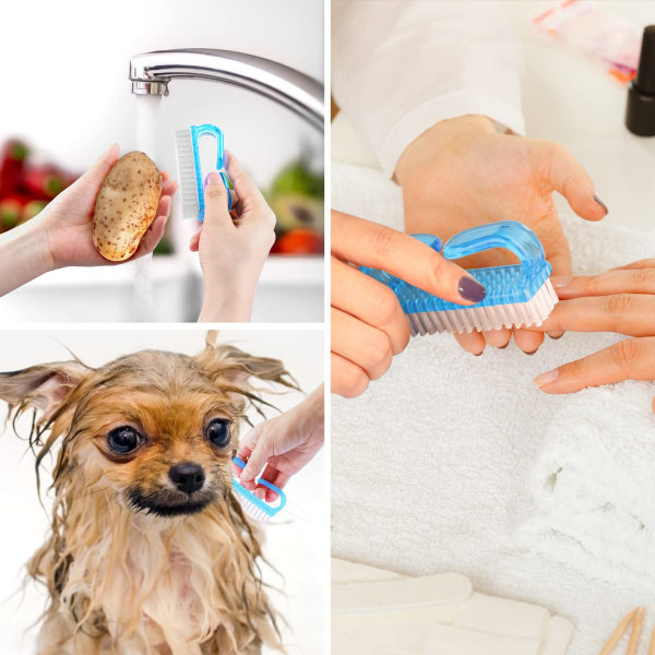 Handtag Grip Nagelborste, Hand Nagelborste Cleaner Scrubbing Kit Pedikyr för tår och naglar män kvinnor (4-pack)