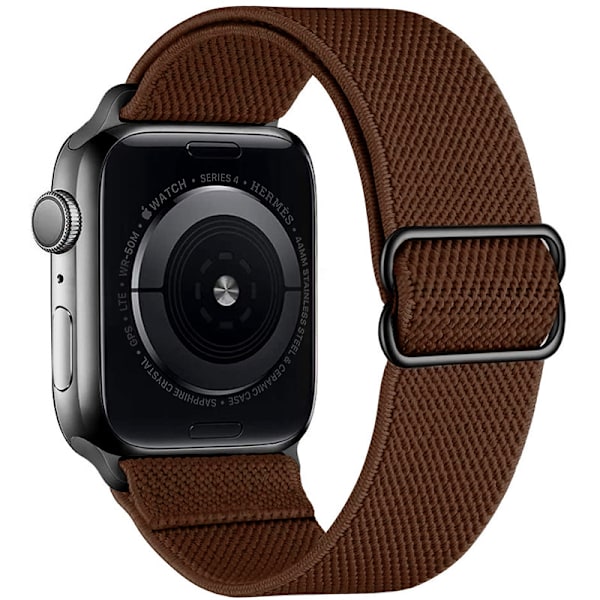 iWatch 7 uusi joustava nylon säädettävä venytetty kudottu Apple-hihna Ruskea 38mm40mm41mm Brown