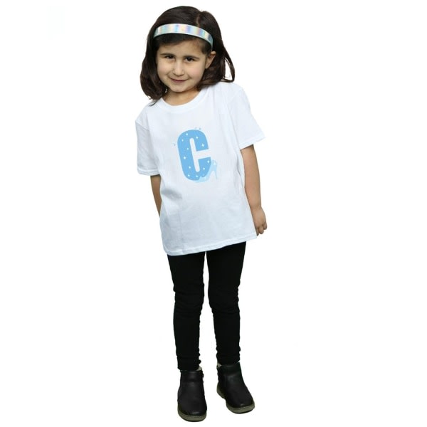 Disney Girls Alphabet C Is For Cinderella Cotton T-Shirt 7-8 Ye White 7-8 Years