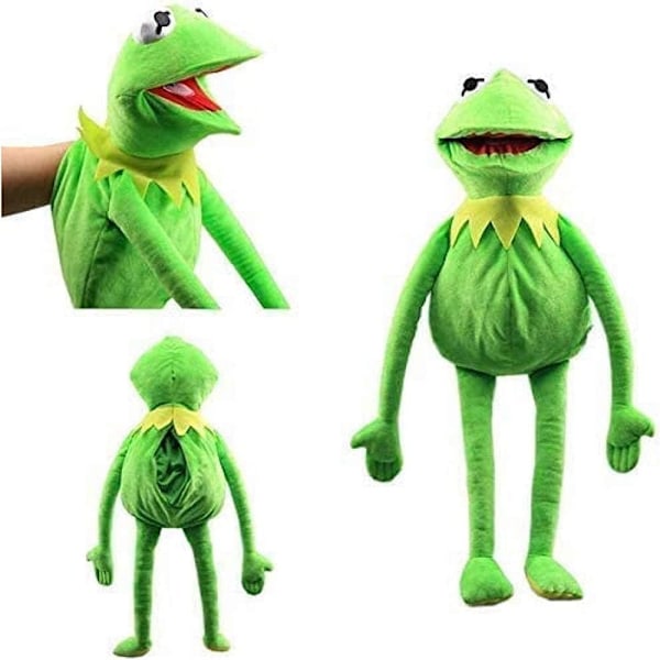 Kermit the Frog Puppet, 60cm Groda Plyschleksak, Mjukt Stoppat Djur Show Leksaker Groda Handdocka Present till Barn Baby