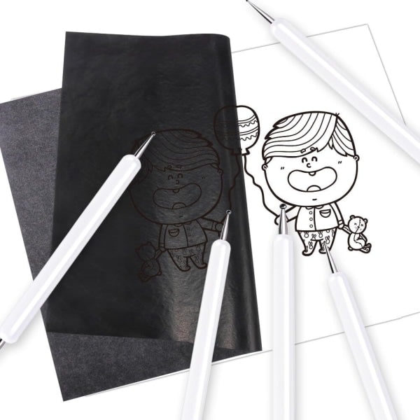 5. präglingspenna set med olika storlekar med dubbla ändar spårningsprickverktygspenna för kolöverföring Paper Clay Craft, präglingskonst