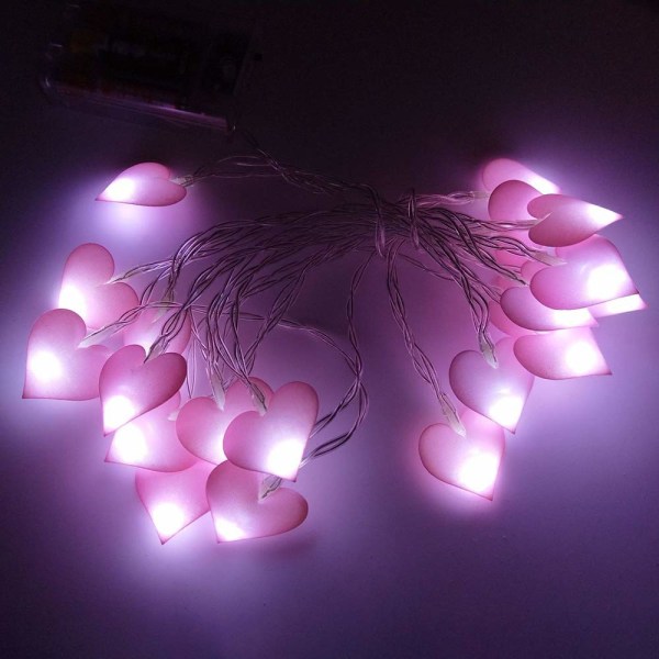 Meter 20 LED Heart Shape LED String Lights til soveværelse