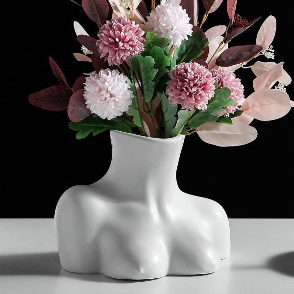 Nordic Ins Creative Body Halv Keramik Vase Salon Blomst