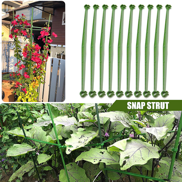 10 stk. Plantestøtteforbindelser Fleksible Robuste Rustfri Plast Koblingsstang Støtte Udvidbare Havegrøntsager Tomatbur Hegn Arm Have S