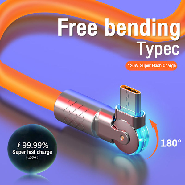Type-C Latauskaapeli Puhelimen Latauskaapeli ORANSSI 2 M 2 M Oranss Orange 2 m-2 m