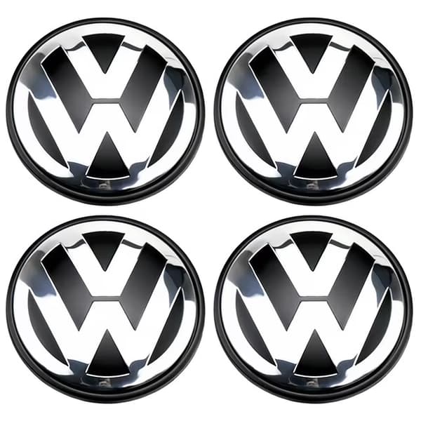 4-pak Volkswagen Centerkapsler – Hjulkapsel Emblem 56mm silver