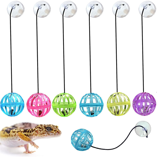 7 pakkauksen partalohikäärmelelu Kring Ball, Reptil Lizard Toy Ball, slumpmässiga färger