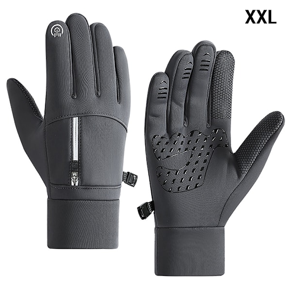 Touch Winter Thermal Warm Full Finger Handskar Gray