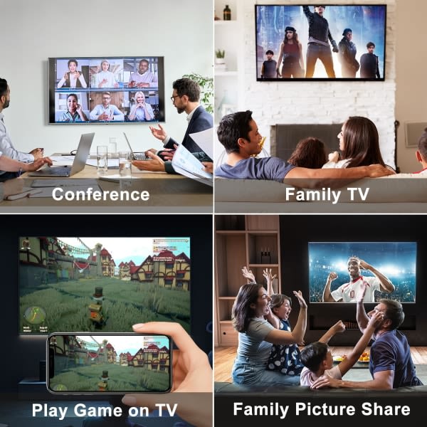 Lightning Digital AV-sovitin iPhone iPad HDMI-sovitin televisioon HDMI-kaapeliliitin 1080P synkronointiruutu TV/HDTV/näyttö/projektori yhteensopiva, Plug and Play