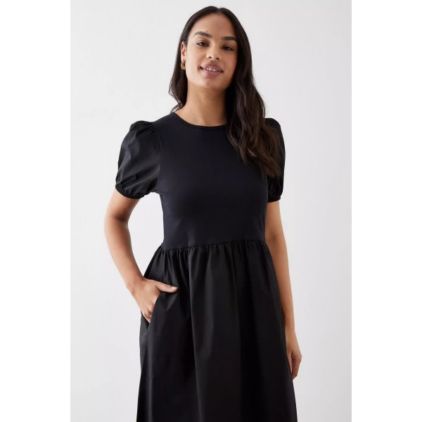 Dorothy Perkins Dame/Dame Poplin Smock Midi Dress 18 UK Bla Black 18 UK