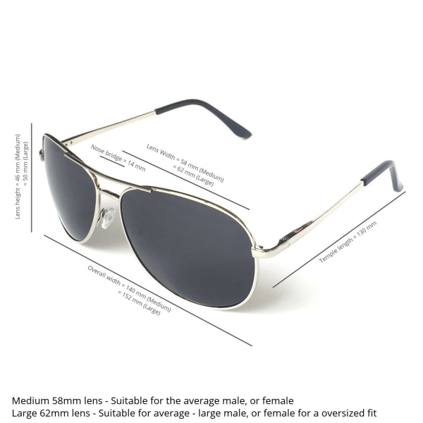 Premium Military Style Classic Aviator solbriller, polarisert
