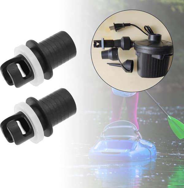 Oppustelig Båd Ventil Adapter Sæt med 2 SUP Pumpe Stik til Kajak