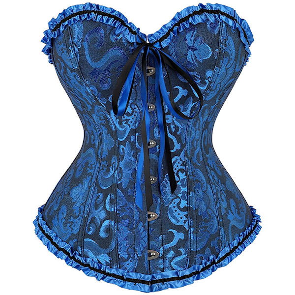 Korsett för kvinnor med blommor, bh-fri, axelbandslös underkläder Mörkblå Dark blue-XF9- Dark blue 4XL