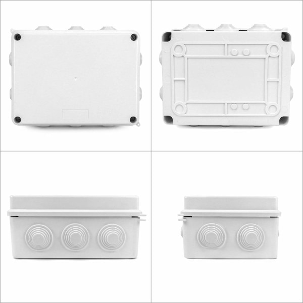 Forgreningsdåse, IP65 i ABS plast, udvendig vandtæt, hvid, 150 x 110 x 70 mm