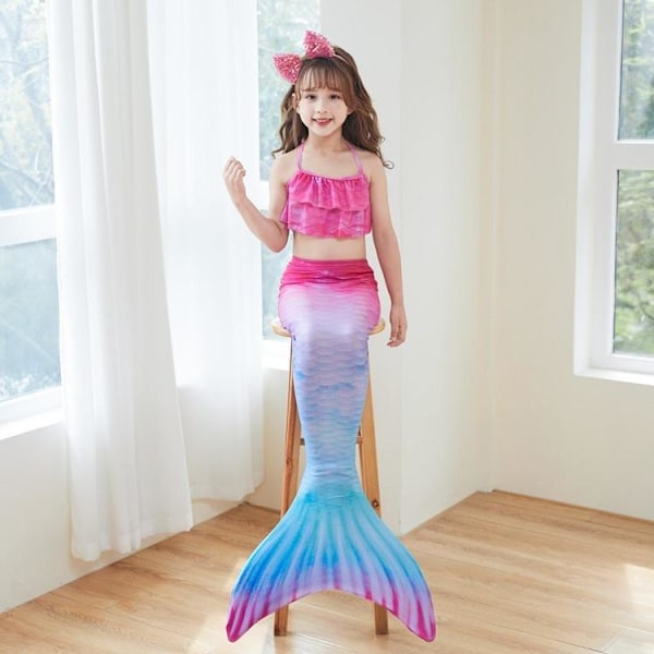 Havfrue badedragt monofinne havfruehale børn havfruer pakke B (3 stk) pack B (3 st) L (7-9 år)