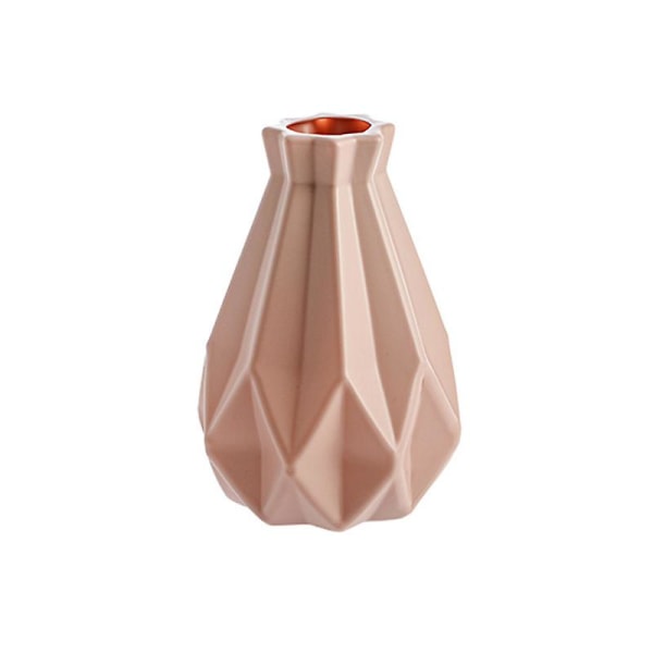 2-delt dekorativ vase, pink plastikvase, geometrisk minimalistisk
