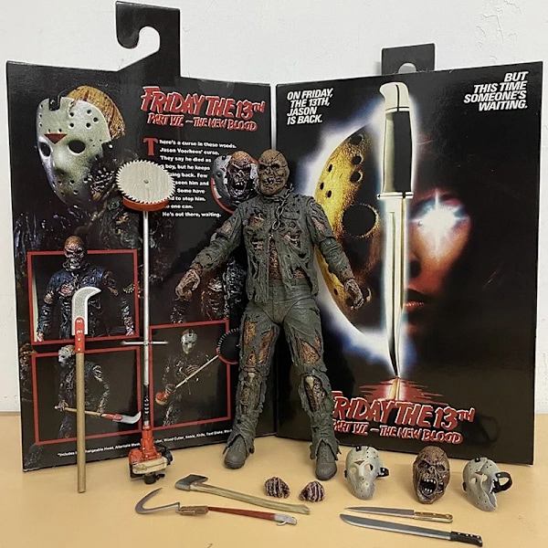 NECA Fredagen den 13:e Figur Leksaker Freddy Jason Voorhees Blod Actionfigur Jason Samlarmodell Jul Halloween Gåvor No. 1