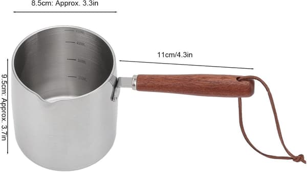 Smeltegryte 450 ml Induksjon Rustfritt Stål med Trehåndtak
