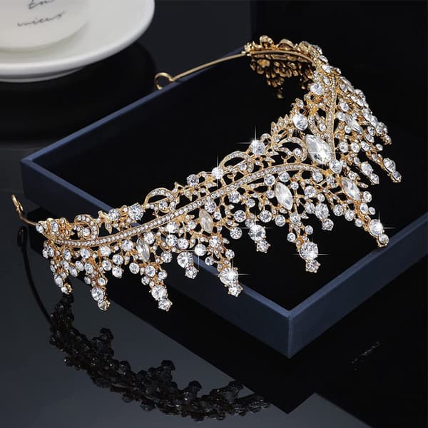 Silver Tiara Pannband Hårsmycke Elegant för Olika Tillfällen silver