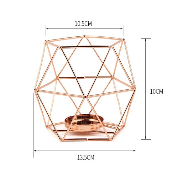 Tealight-holder lysestake metall - sett med 6 geometriske tealight-holdere perleljuslykt moderne geo dekorasjon for borddekorasjon