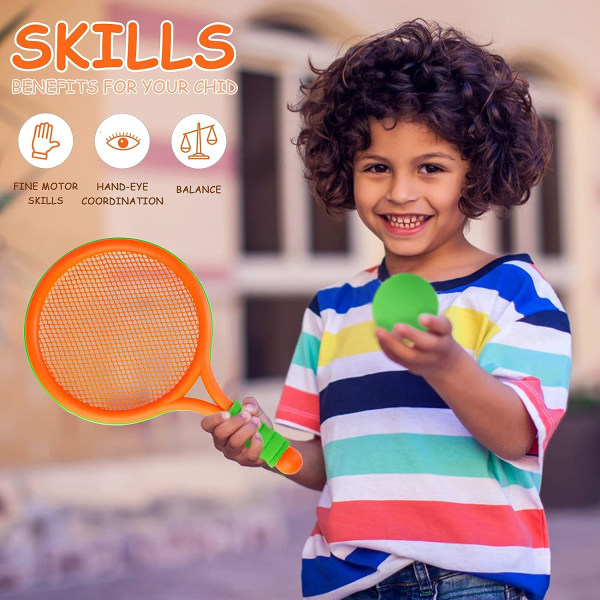 Tennisracketar för barn Plastracket set om 4 med tennisbollar
