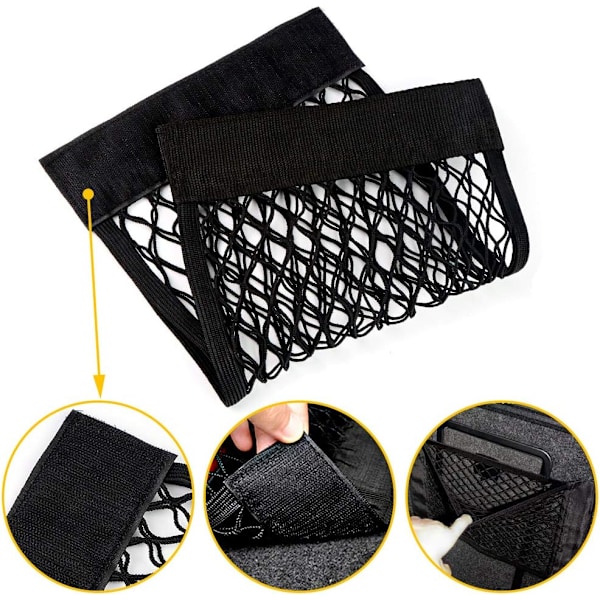 Oppbevaringsnett, 2 stk Biloppbevaring Mesh Bag Organizer for flasker Gro-XF3-