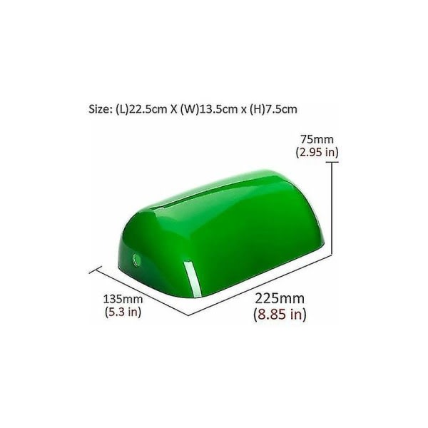 Reserveskærm af Bankers, bordlampe, glasskærm, flerfarvet, erstatningsglasskærm, glasskærm til skrivebordslampe grøn. [DB]