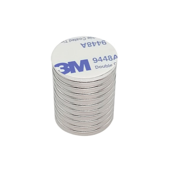 INF 10-pack superstarka neodymmagneter med självhäftande baksida Silver Silver 8 x 3 mm
