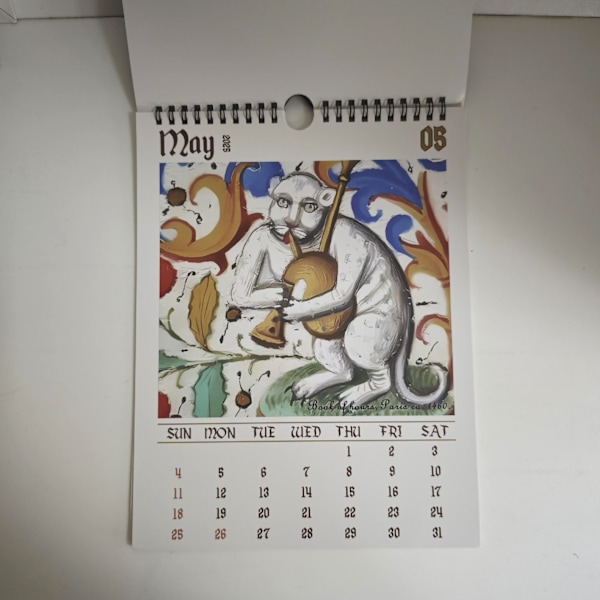 Fula Medeltida Kattkalender 2025 Kattveggkalender Morsomme Katter Vegg Søt Kalender Kontor Hjem Dyr 11x8.5 Tommer