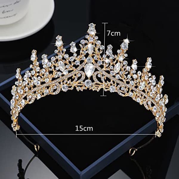 Silver Tiara Pannband Hårsmycke Elegant för Olika Tillfällen silver