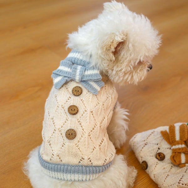 Hundetrøje Varm sweater Strikket sweater Hundetøj med sløjfe Grim  julesweater Frakke Vintertrøje XS 039b | Fyndiq