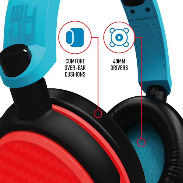 Stealth C6-100 Gaming Headset til Switch, XBOX, PS4/PS5, PC - Neon Blå/Rød