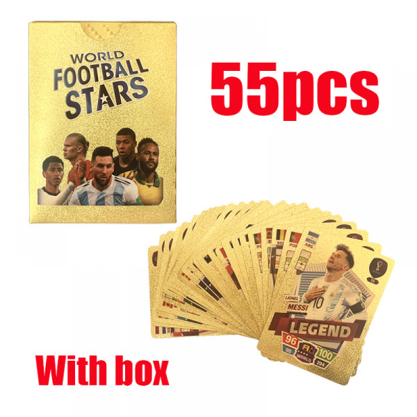 55 st 2022/23 VM-fotbollskort UEFA Champions League fotbollskort guldfilm kort inga dubbletter