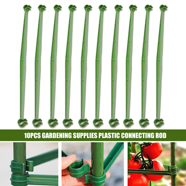 10 stk. Plantestøtteforbindelser Fleksible Robuste Rustfri Plast Koblingsstang Støtte Udvidbare Havegrøntsager Tomatbur Hegn Arm Have L