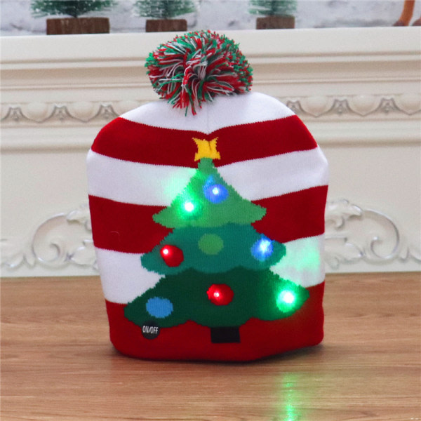 Jouluhattu, LED- cap Light-Up Knitted Hat Colorful#5