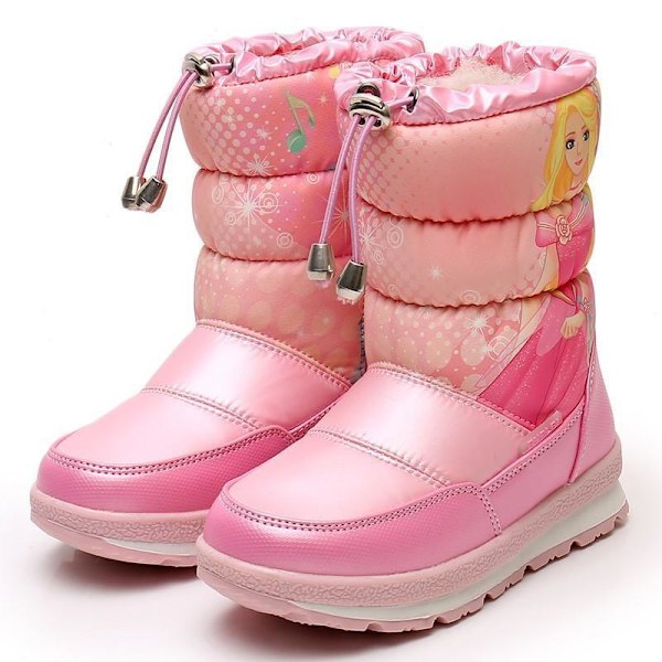 Tyttöjen vedenpitävät talvisaappaat, vaaleanpunaiset pink 174mm