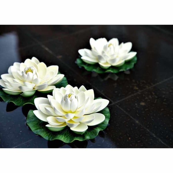 6. Artficiellt flytande skum lotusblommor, med näckros