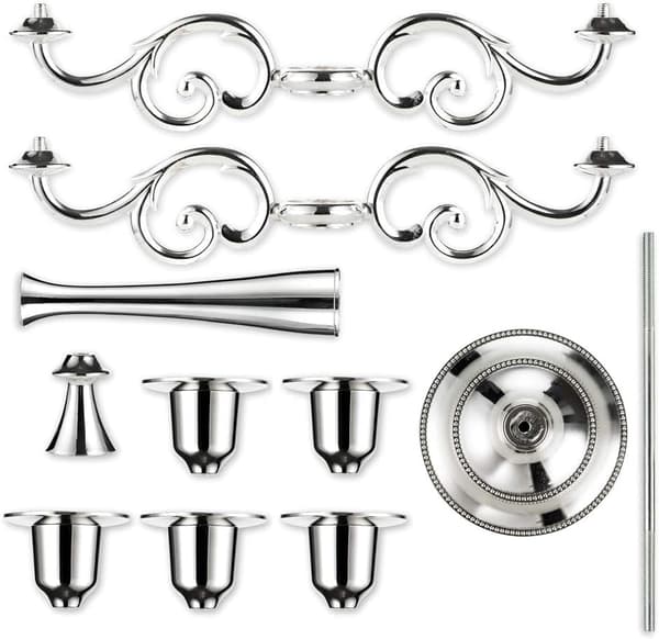 Silver Ljusstake 5 Armar Ljusstakar 27cm Hög T-FF-