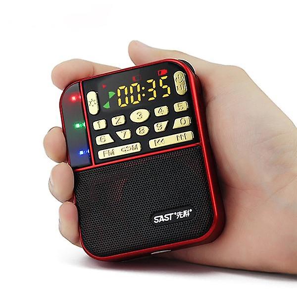 SAST N-500 bærbar mini FM-lomme stereoradio med TF/USB-diskhøyttaler MP3-musikkspiller