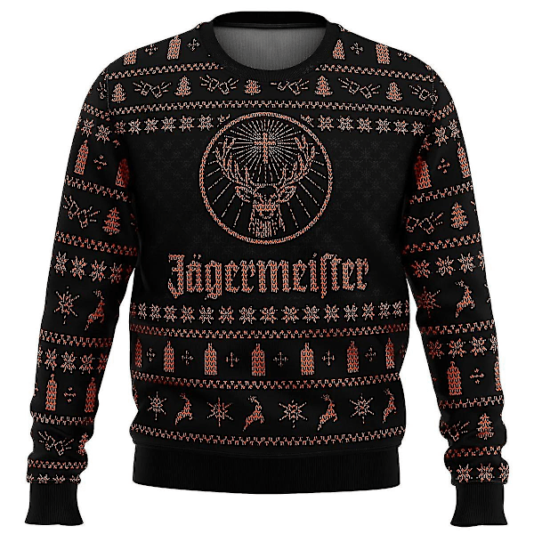 Jagermeister Full Julgenser Pullover Herr 3D Sweatshirt Topper 2 2 2 XS