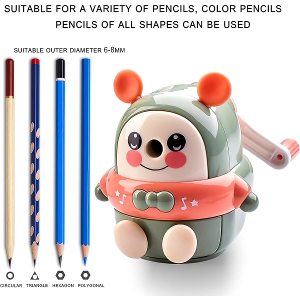 Blyantspisser-søt manuell blyantspisser for barn, blyant S
